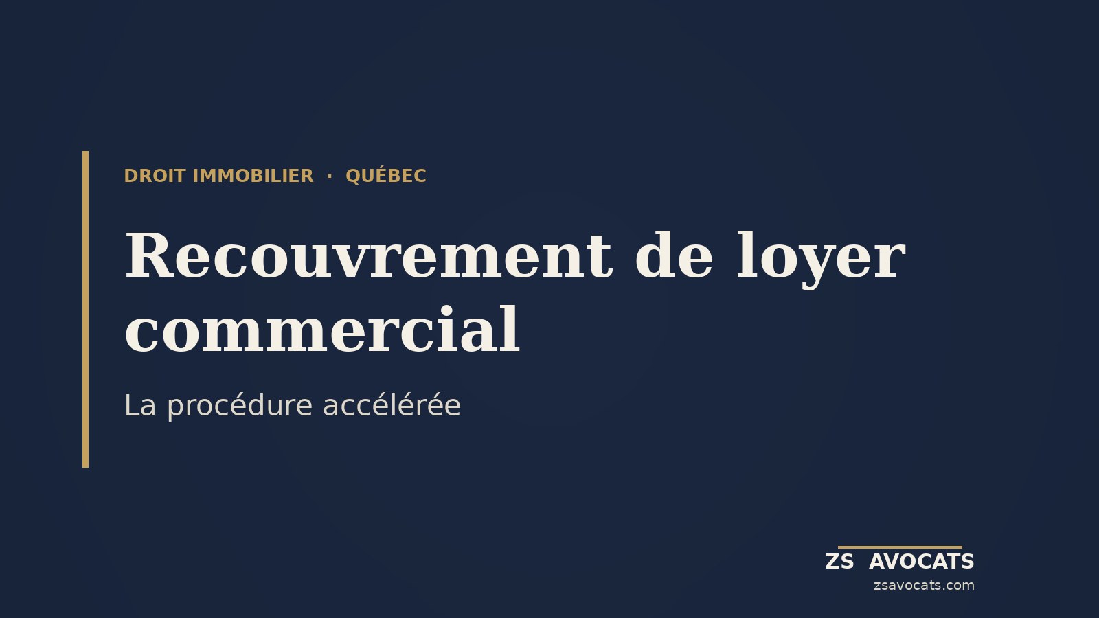 Recouvrement de loyer commercial au Québec : la procédure accélérée